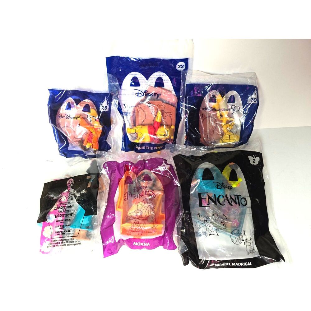 Disney McDonald’s Happy Meal Toys Lot of 6 Sealed 50th Anniv. Stitch Encanto